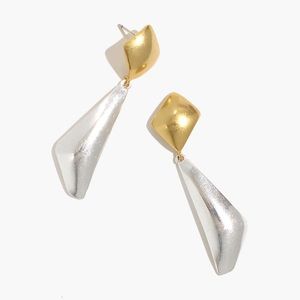 Madewell Two-Tone Gold & Silver Metalmix Drop Earrings
